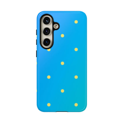 Blue Ocean Gradient Polka Dots Samsung Galaxy Case – Shockproof, Smooth Matte Finish, Dual-Layer Design