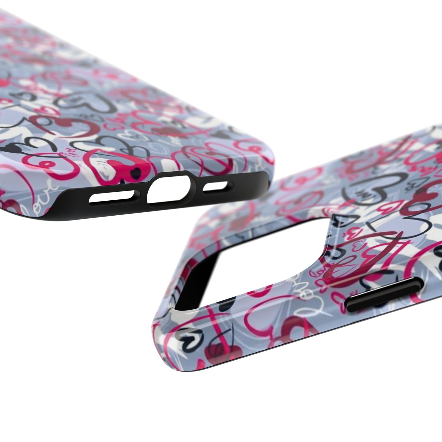 Graffiti Love Hearts iPhone Case