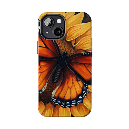 Monarch Butterfly & Sunflower Art – iPhone Case