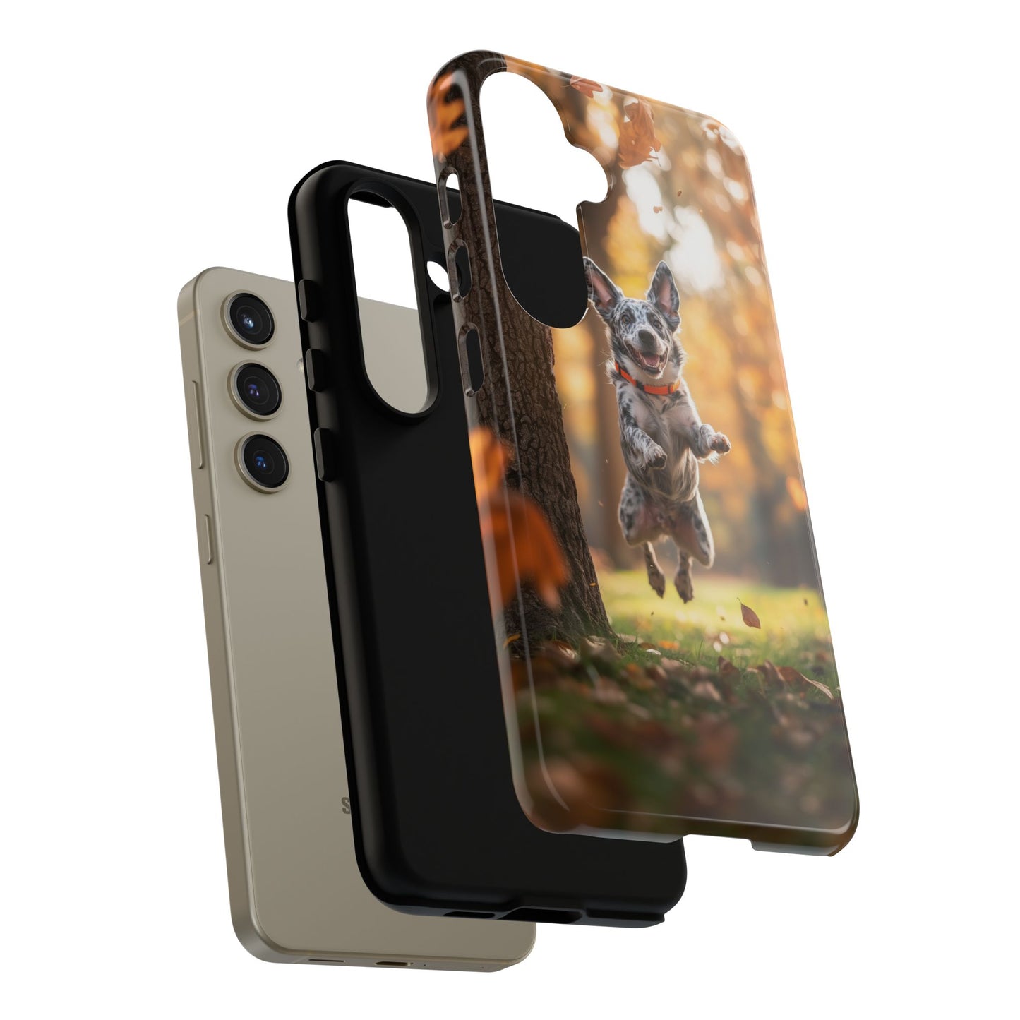 Energetic Blue Heeler Forest Pup Samsung Galaxy Case – Durable Outdoor-Inspired Design