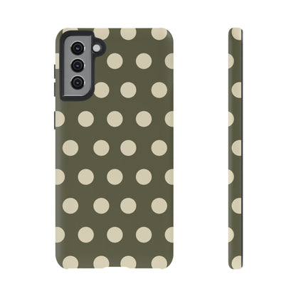 Vintage Green & Cream Polka Dots – Samsung Galaxy Case