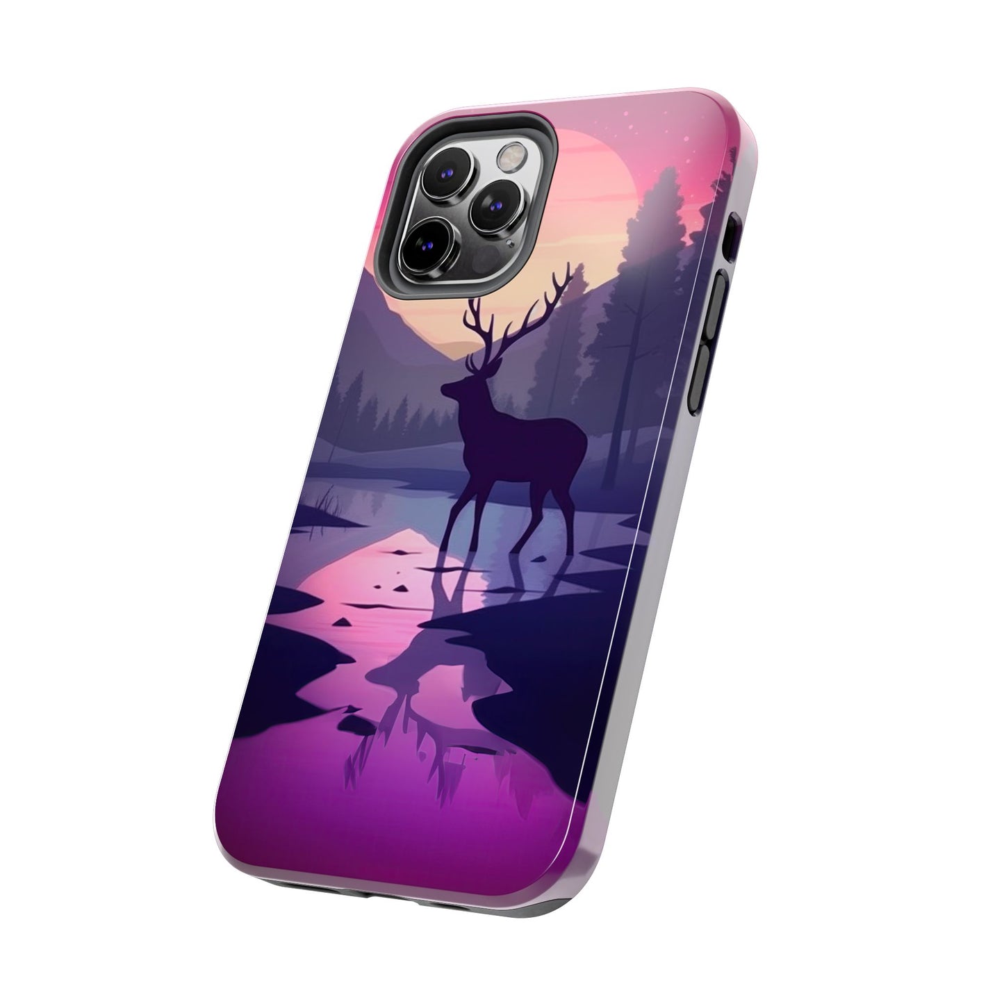 Twilight Elegance: Stag Reflection – iPhone Case