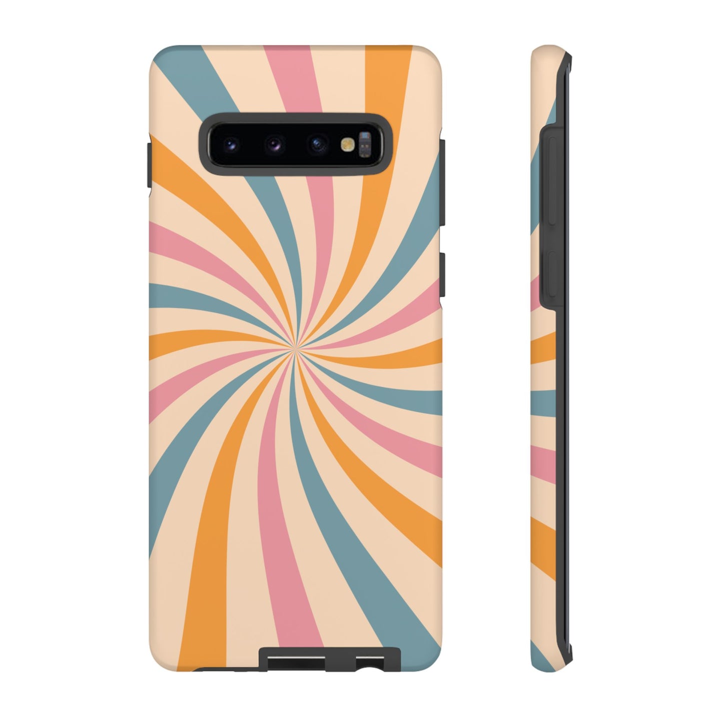 Retro Swirl Pattern Samsung Galaxy Case – Bold 70s Vibe in Pink, Orange, and Teal