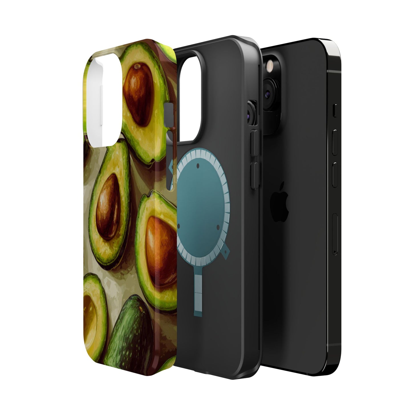 Realistic Avocado MagSafe iPhone Case – Detailed Green Fruit Design, Shockproof Protection