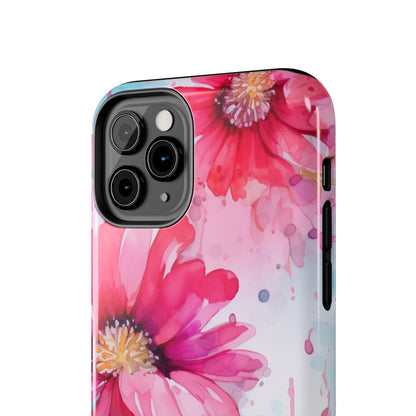 Vibrant Watercolor Red & Pink Floral - iPhone Case