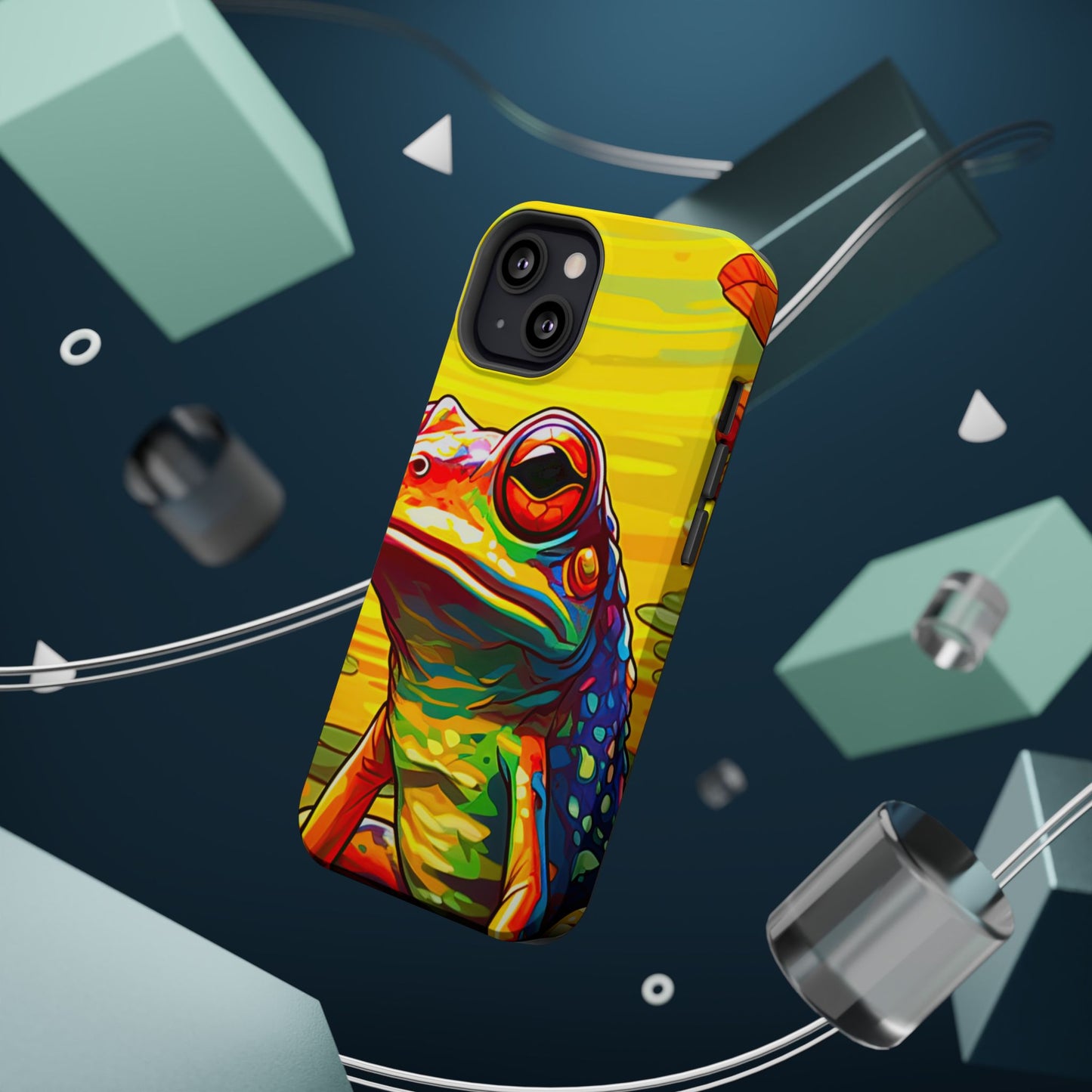 Vibrant Rainbow Frog Design – MagSafe iPhone Case