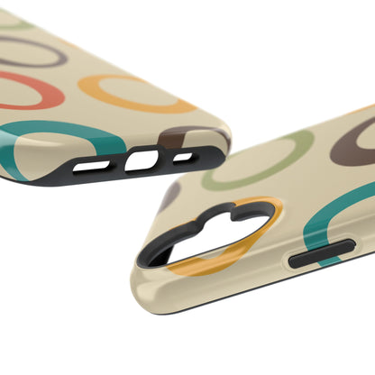 Retro Colorful Rings MagSafe iPhone Case – Shockproof, Matte Finish, Dual-Layer Protection