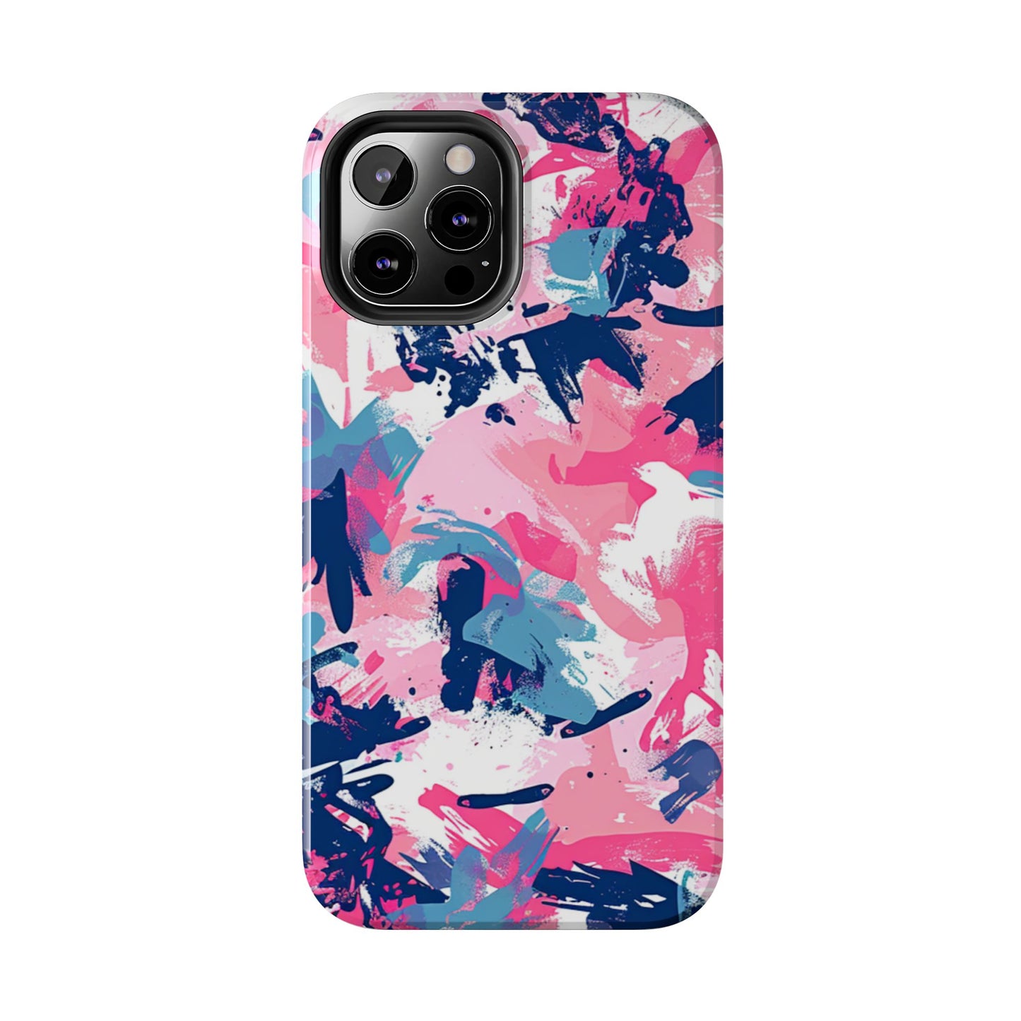 Vibrant Pink & Navy Abstract Splash – iPhone Case