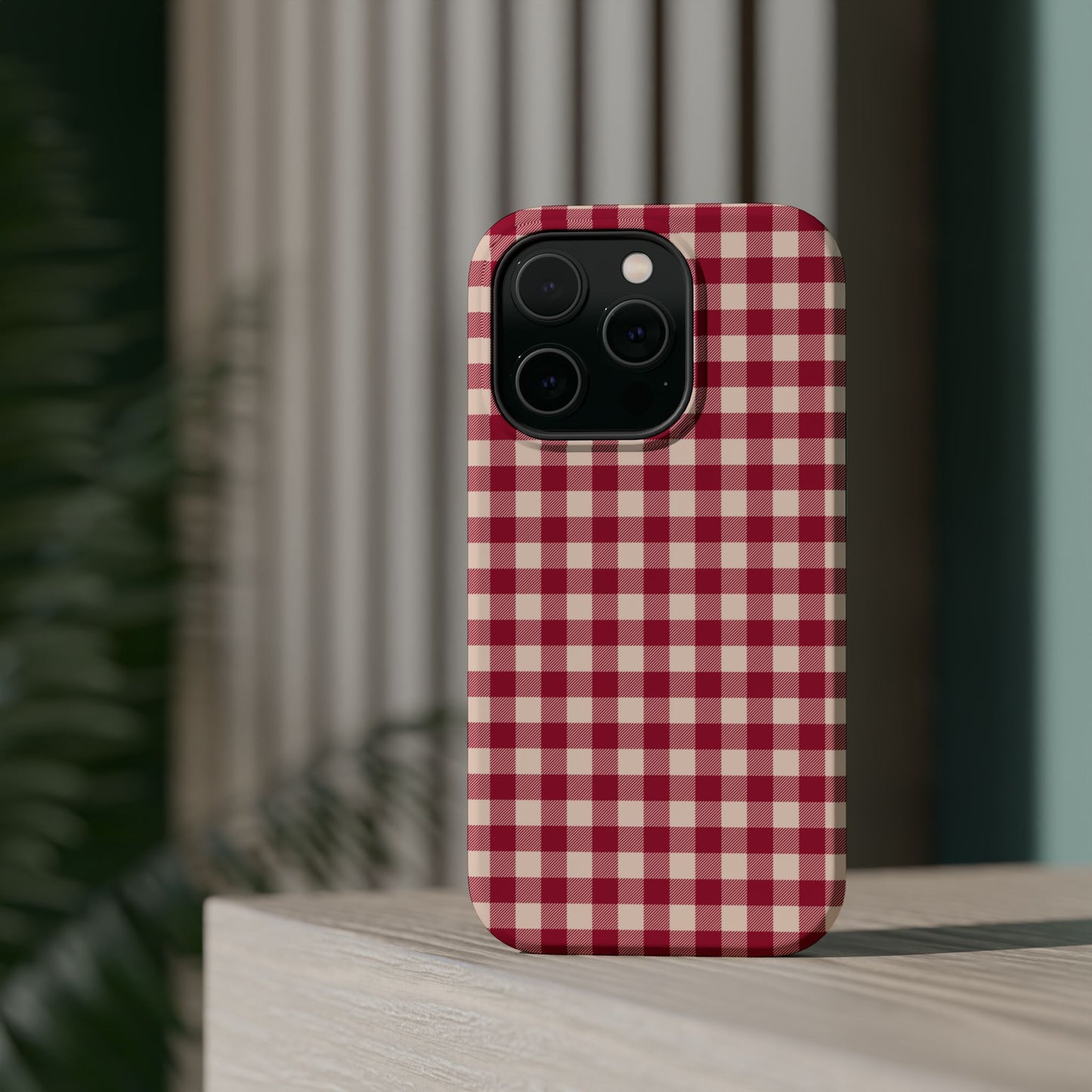 Vintage Red Gingham Check – MagSafe iPhone Case