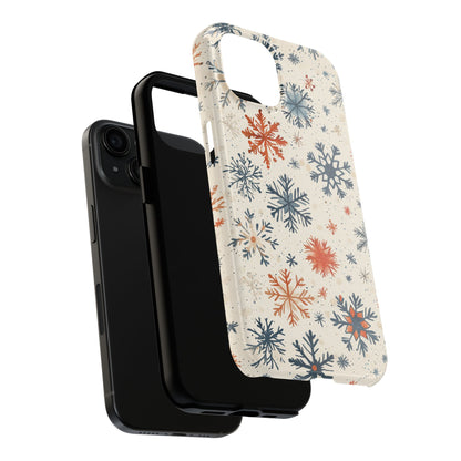 Rustic Orange and Blue Snowflake Pattern – iPhone Series Case