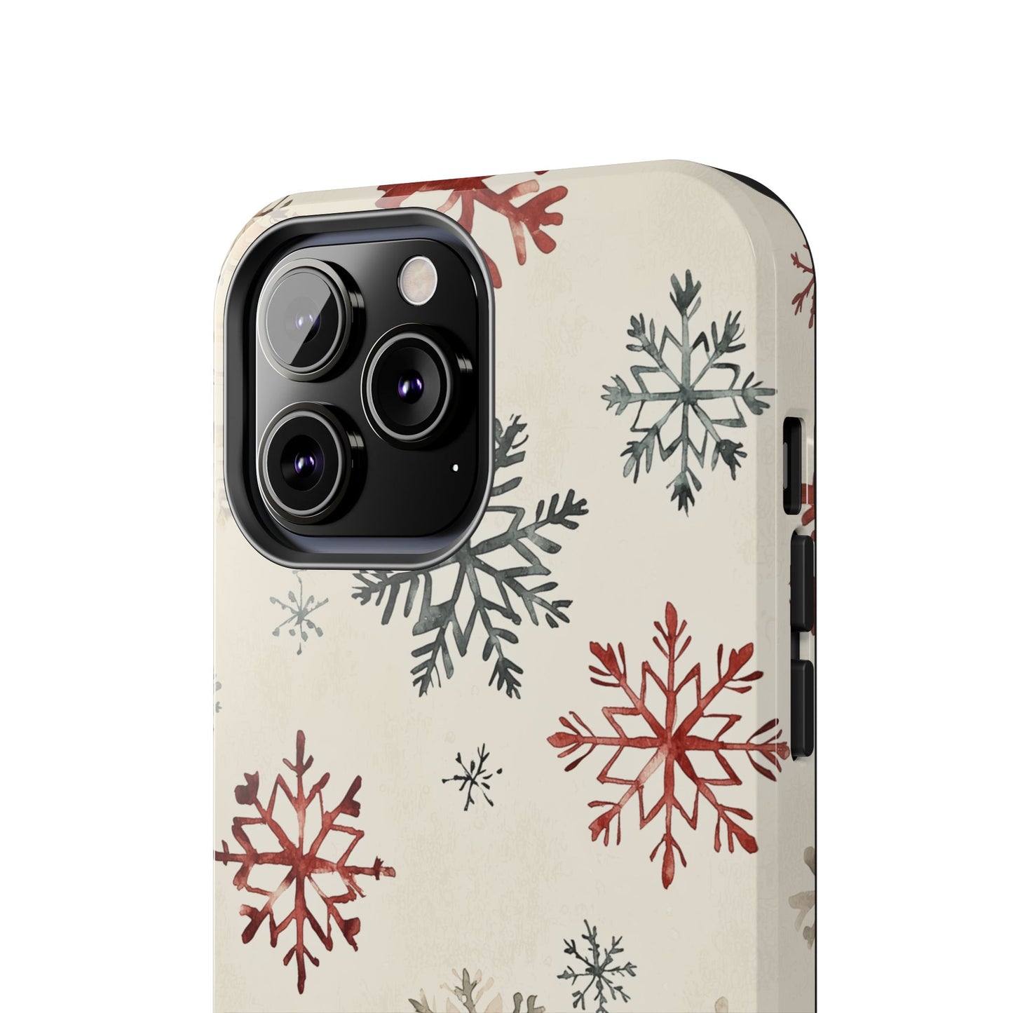 Vintage Red and Gray Snowflake Pattern – iPhone Series Case