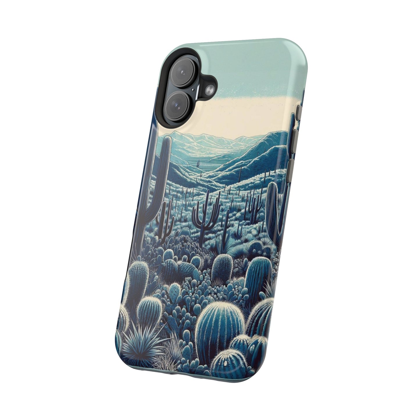 Desert Blues Cactus iPhone Case