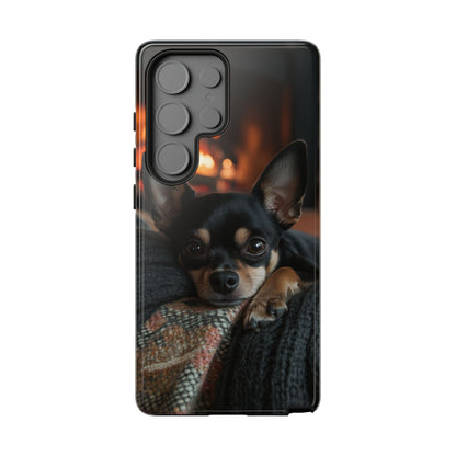 Cozy Chihuahua Fireplace Samsung Galaxy Case – Warm and Protective Design