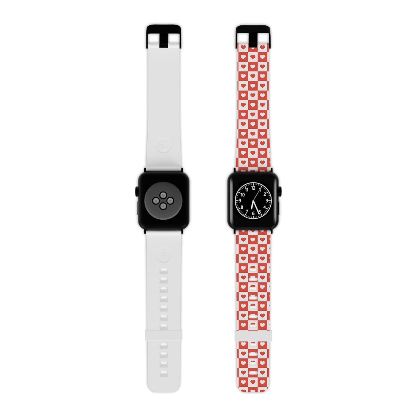 Red & White Heart Checkerboard Apple Watch Band