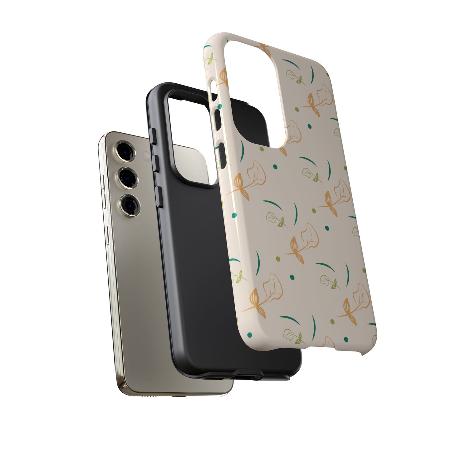 Soft Pastel Abstract Floral Tough Samsung Galaxy Case – Playful Minimalist Design with Dual-Layer Protection