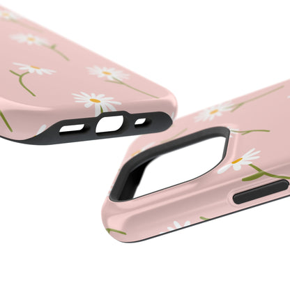 Daisy Delight Tough MagSafe iPhone Case – Cute Floral Design with Dual-Layer Protection