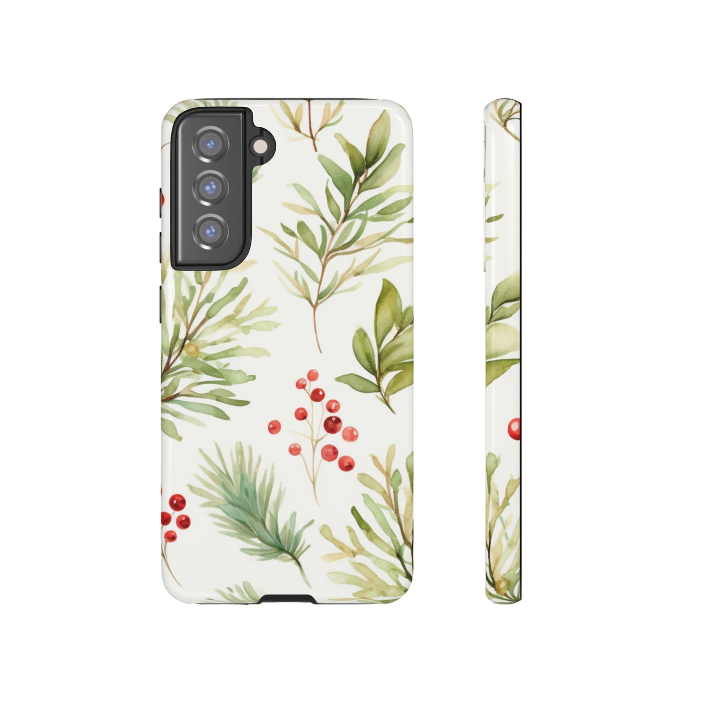 Winter Greenery & Berry Watercolor – Samsung Galaxy Series Case