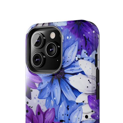 Vibrant Purple & Blue Floral Splash - iPhone Series Case