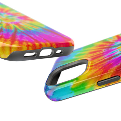 Rainbow Spiral Tie-Dye MagSafe Case – Vibrant Colors & Functionality