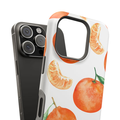 Tangerine Dreams Tough MagSafe iPhone Case – Watercolor Orange Design, Shockproof Dual Protection