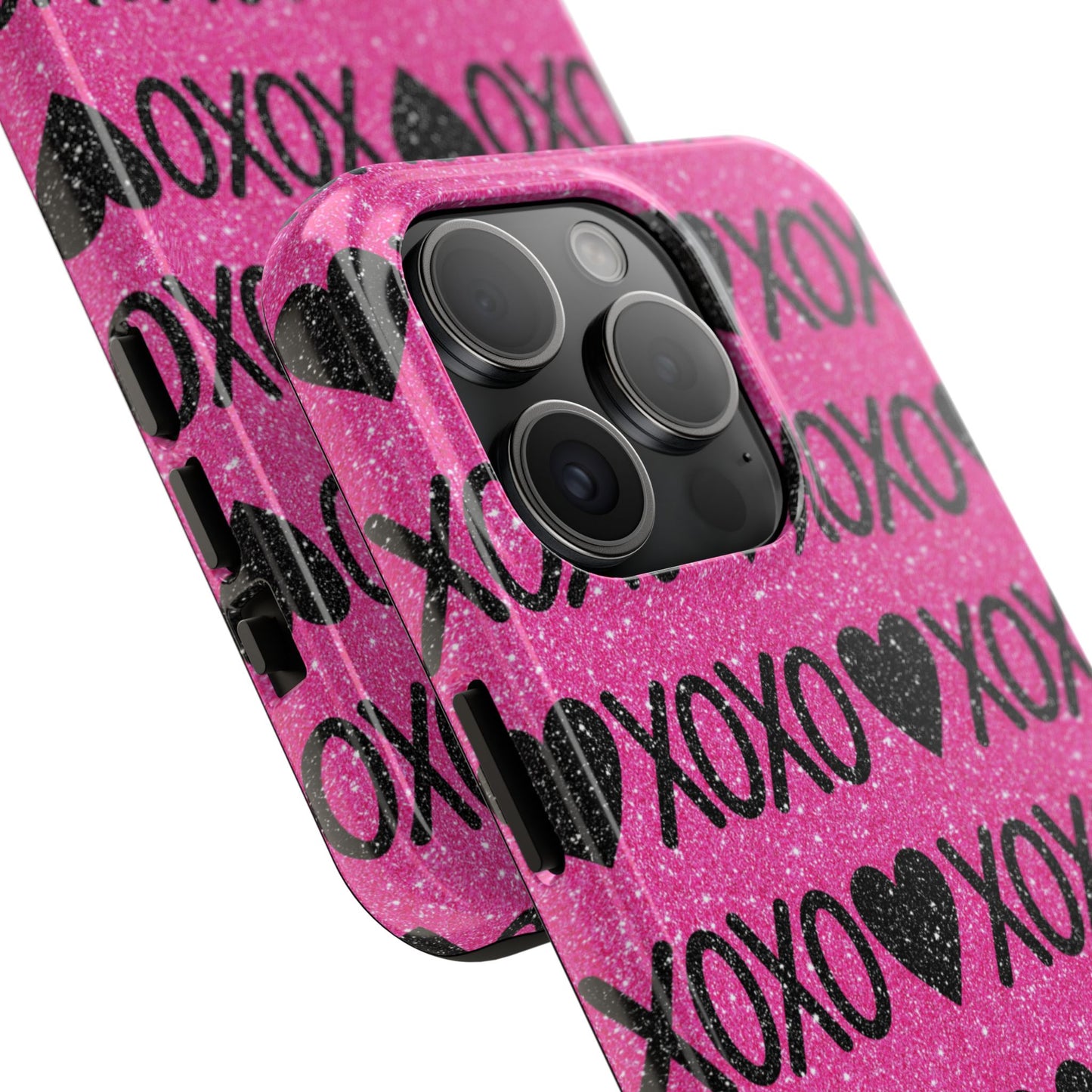 XOXO Glitter Hearts iPhone Case