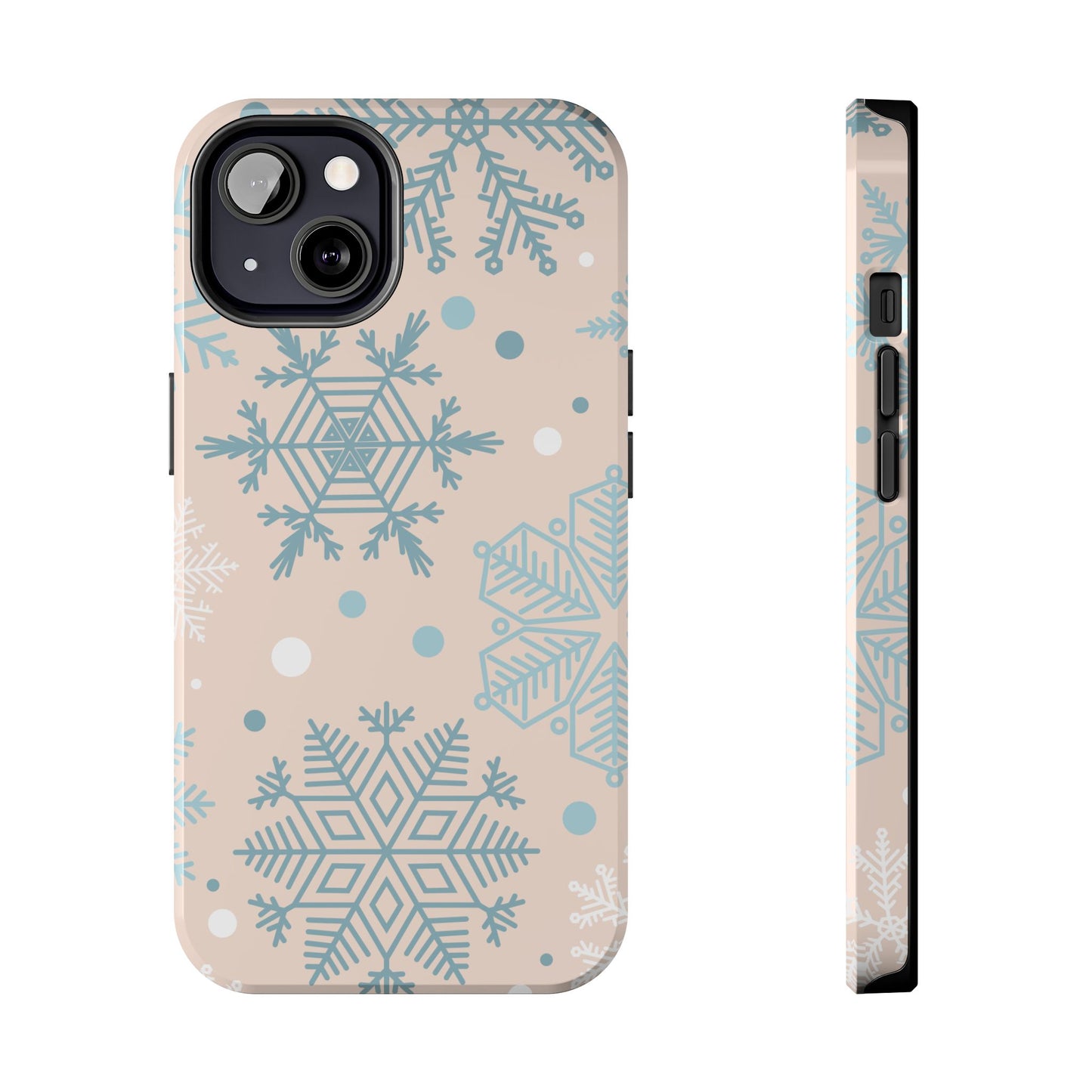 Winter Snowflakes iPhone Case – Shockproof, Smooth Matte Finish, Dual-Layer Protection