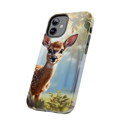 Whimsical Fawn in a Sunlit Forest iPhone Case