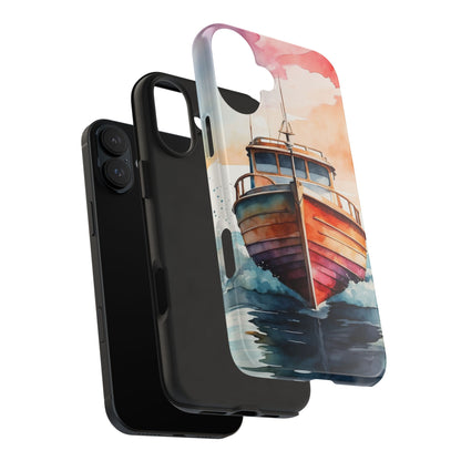 Sunset Sail Watercolor Boat – iPhone Series Case