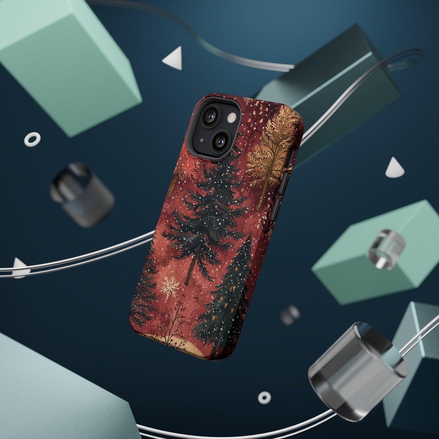 Rustic Red Winter Forest - MagSafe iPhone Series Case