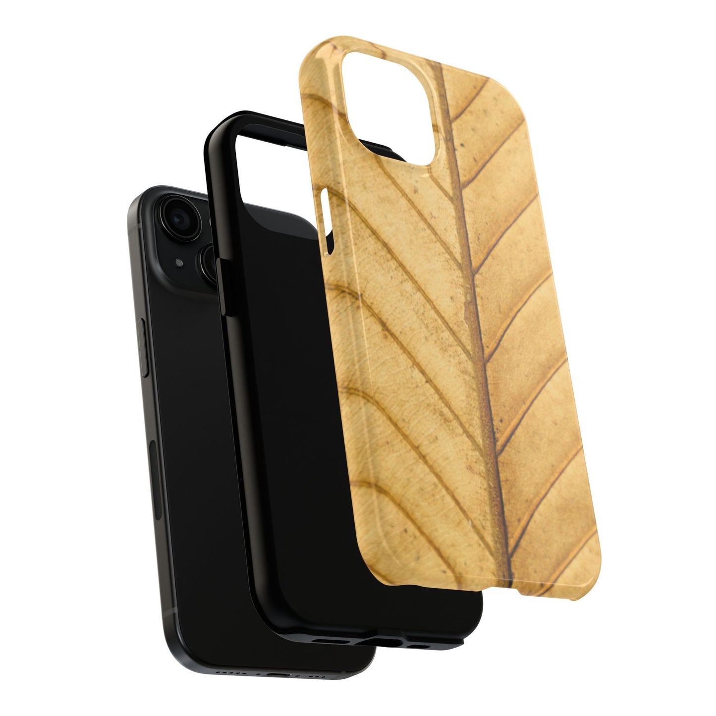 Golden Leaf Texture iPhone Case – Minimal Nature Design