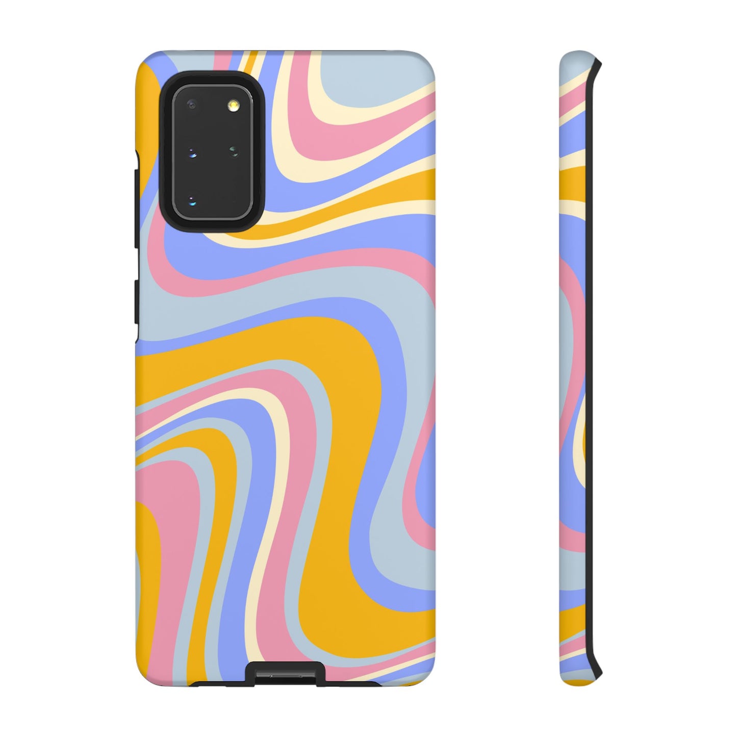 Groovy Pastel Waves Samsung Galaxy Case – 70s-Inspired Design with Dual-Layer Protection