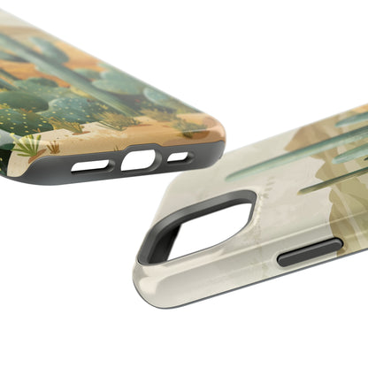 Desert Oasis MagSafe iPhone Case - Embrace the Western Spirit With Cactuses For Your iPhone 15, 14, 13, Pro, Plus, & Pro Max