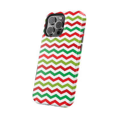 Vibrant Fiesta Chevron – Yellow Green, Green & Red Geometric MagSafe Case