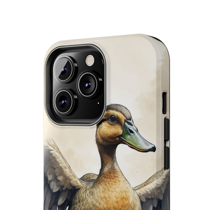 Graceful Duck in Watercolor Scene - iPhone Case