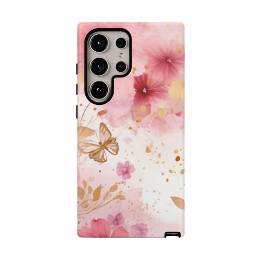 Blush Pink Floral Butterfly - Samsung Galaxy Case