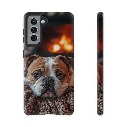 Cozy Bulldog Samsung Galaxy Case – Fireside-Inspired Protective Cover