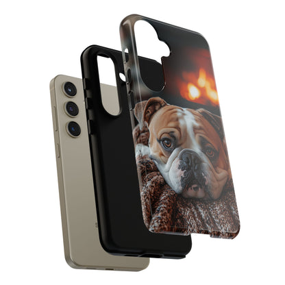 Cozy Bulldog Samsung Galaxy Case – Fireside-Inspired Protective Cover