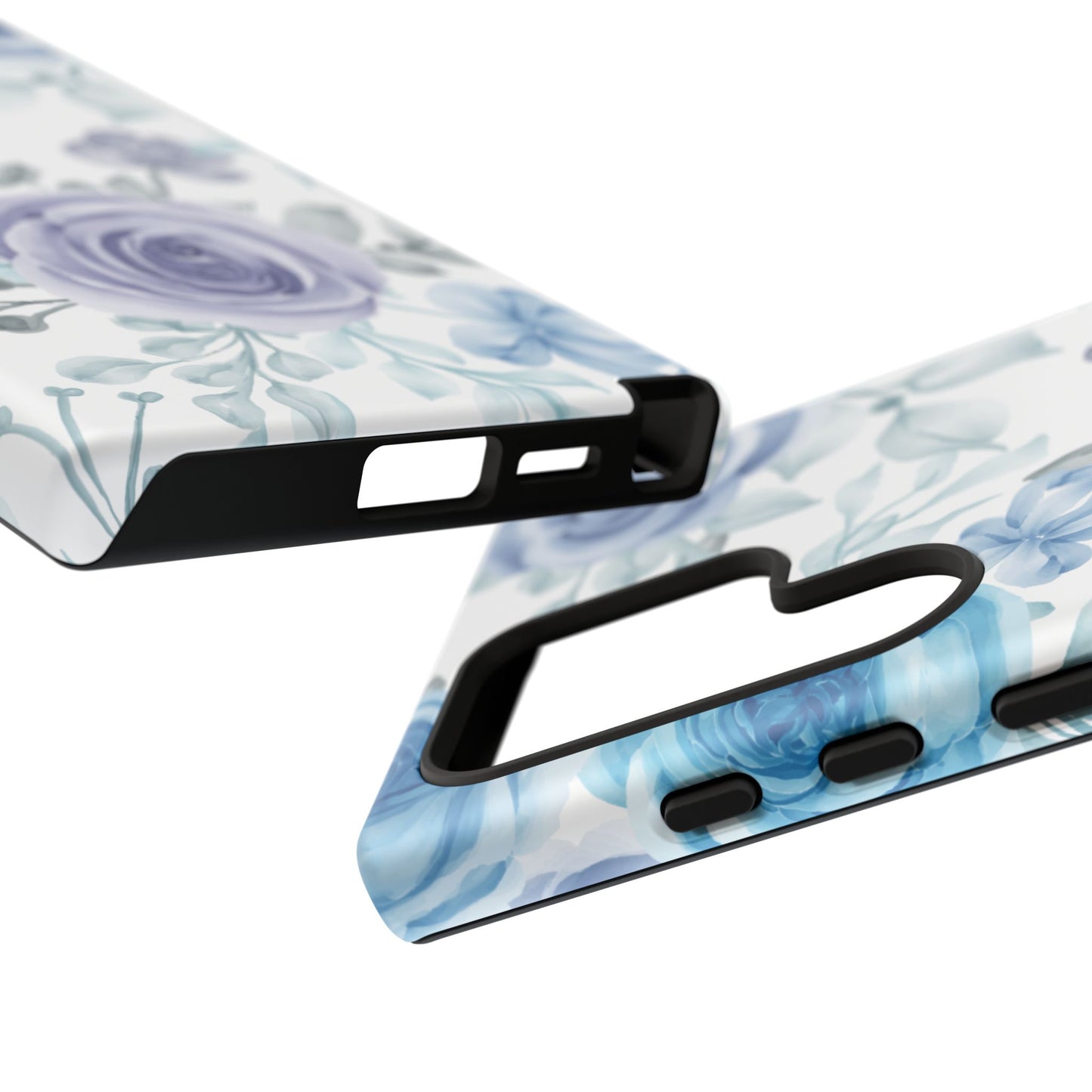 Elegant Blue & Violet Roses Samsung Galaxy Case – Artistic Floral Design for Stylish Protection