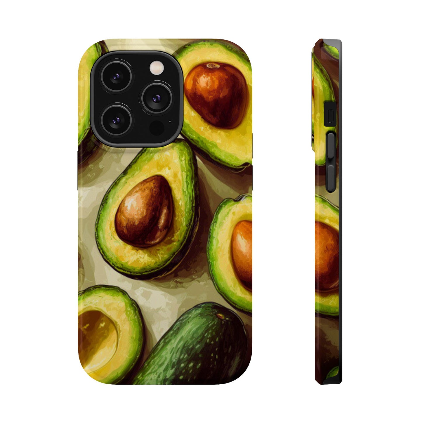 Realistic Avocado MagSafe iPhone Case – Detailed Green Fruit Design, Shockproof Protection