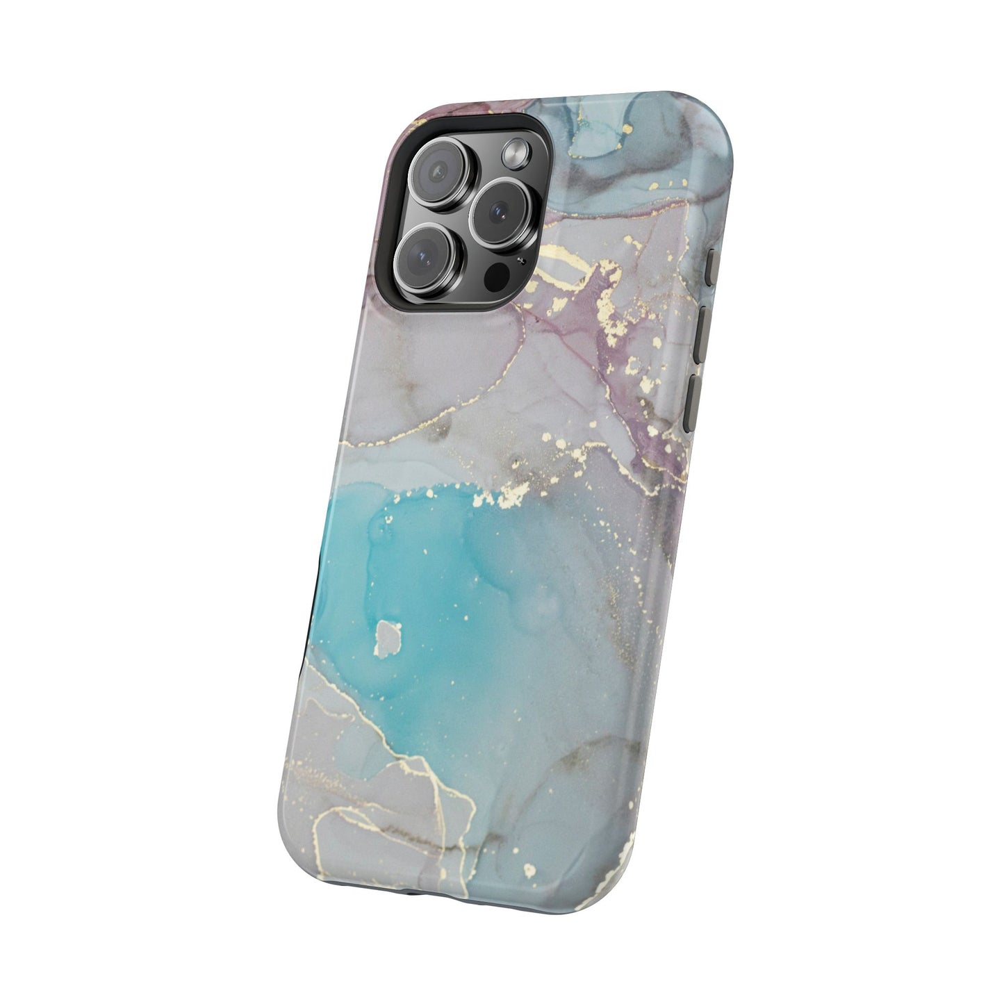 Sky Blue & Purple Marble Wave – MagSafe Case with Dreamy Marble Design