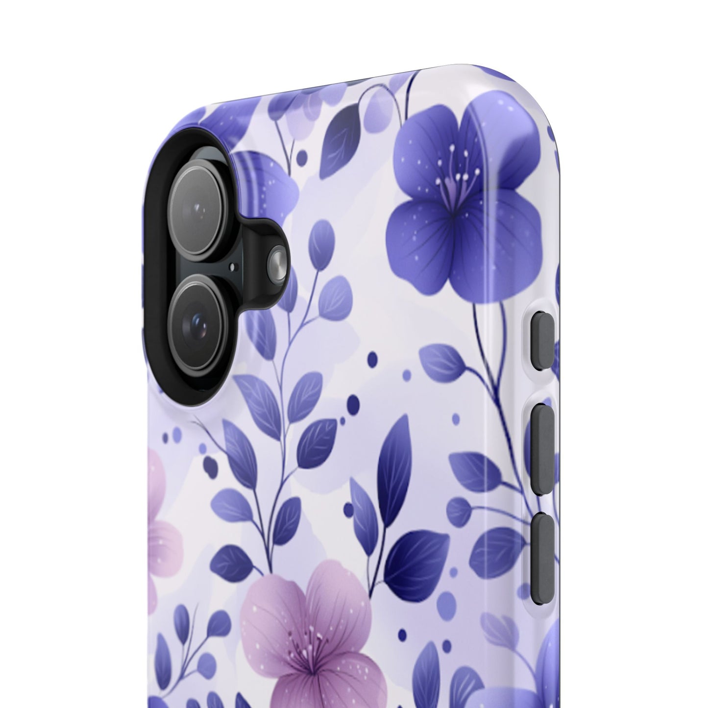 Purple Floral MagSafe iPhone Case – Durable Protection with Elegant Flower Design