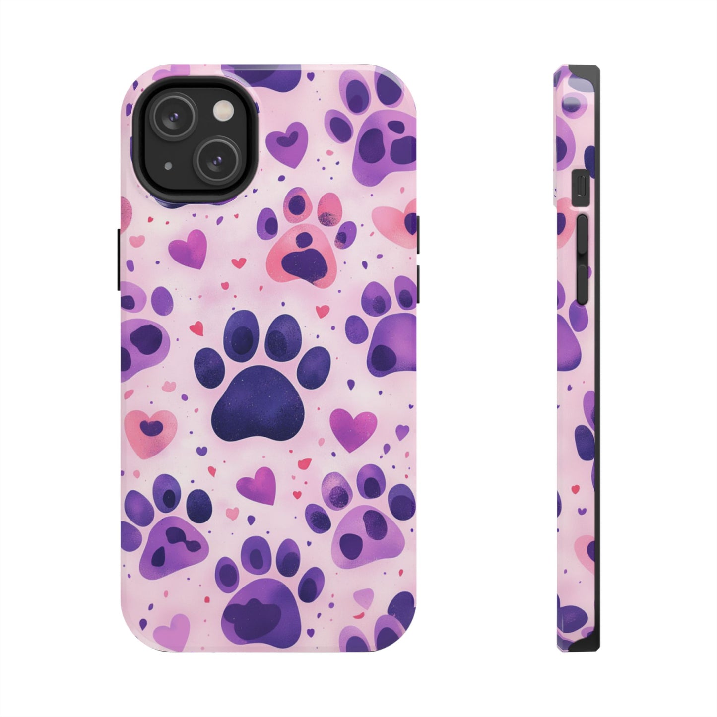 Purple Paw Print iPhone Case - Playful Pet Lover’s Protective Cover