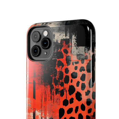 Cheetah Plaid iPhone Case – Red & Black Pattern