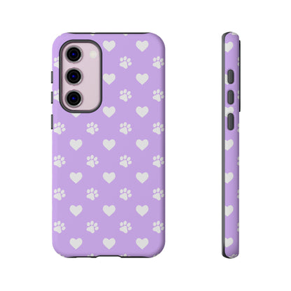 Lilac Paw Prints & Hearts – Samsung Galaxy Case