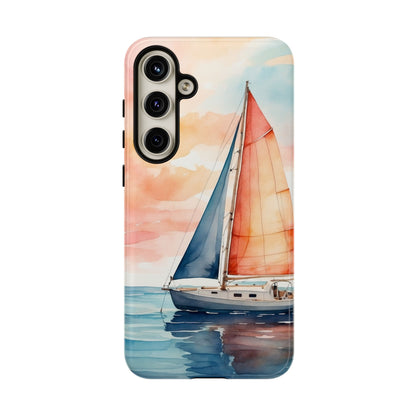 Sunset Sail Samsung Galaxy Case – Watercolor Sailboat and Sky Design