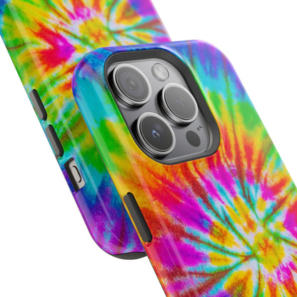 Rainbow Spiral Tie-Dye MagSafe Case – Vibrant Colors & Functionality