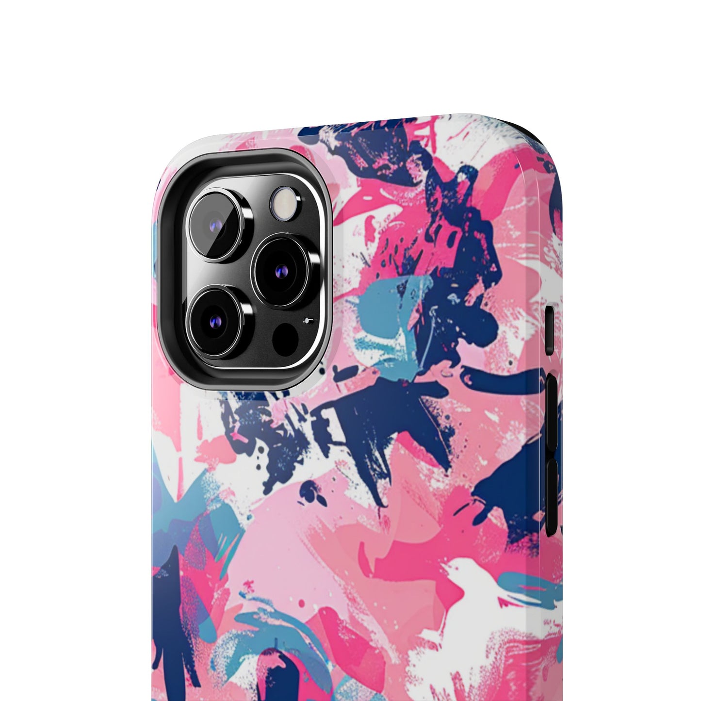 Vibrant Pink & Navy Abstract Splash – iPhone Case