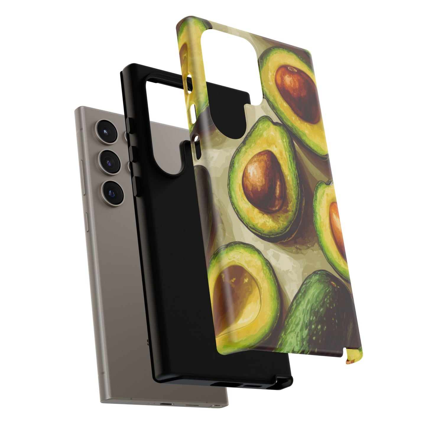 Realistic Avocado Samsung Galaxy  Case – Detailed Green Fruit Design, Shockproof Protection