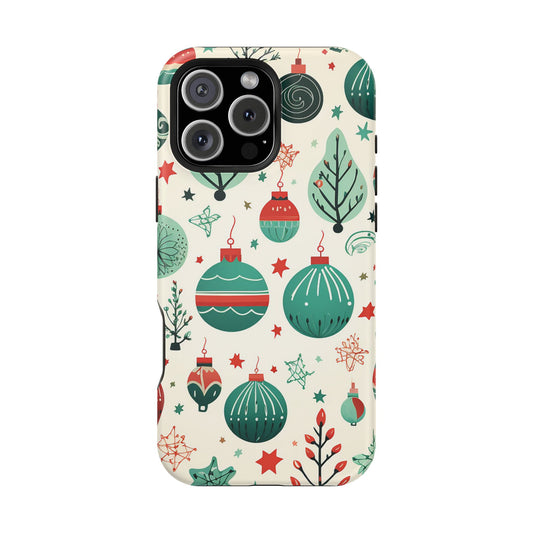 Vintage Christmas Ornaments Pattern – MagSafe iPhone Series Case