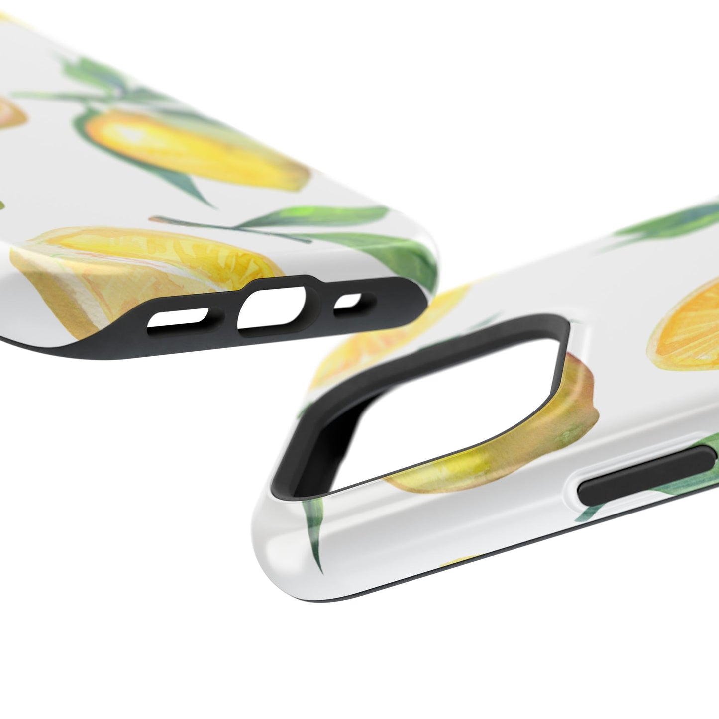 Lemon Grove Watercolor Tough MagSafe iPhone Case – Fresh Citrus Design, Dual-Layer Protection